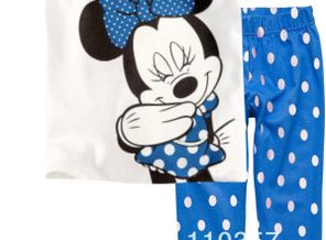 Free-Shipping-2013-cartoon-minnie-girl-sleepwear-short-sleeve-t-shirt-with-pant-2pcs-pajamas-for