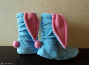 Голубые с розовым "Зайки