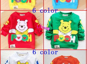 Sale-5-colours-Kids-clothes-bear-T-shirt-Cartoon-clothing-4-pcs-baby-boy-girl-clothes