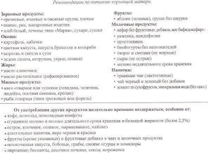 памятка по питанию ГВ