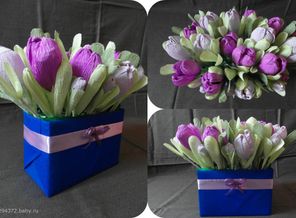 Букет "Крокусы" (в цветочках конфеты) 350 руб.